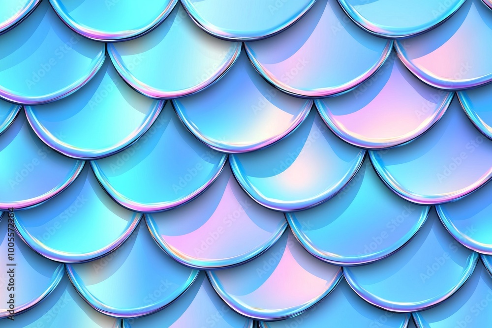 Poster the video shows a 3d blue wallpaper with a seamless pattern of shiny shapes, as well as a trendy cre