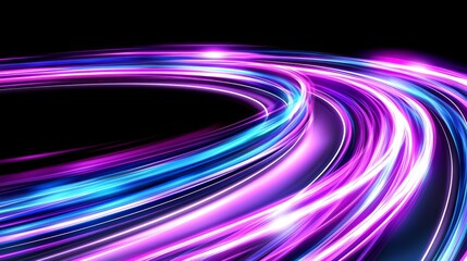 An abstract neon background with ascending pink and blue glowing lines. This is an amazing wallpaper with colorful laser rays.