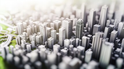 Fototapeta premium close-up of a model of a futuristic city with skyscrapers