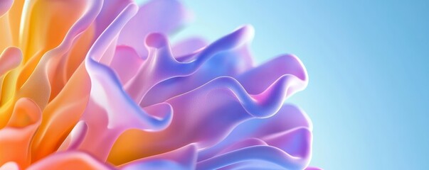 A colorful floral wallpaper illustration with wavy shapes