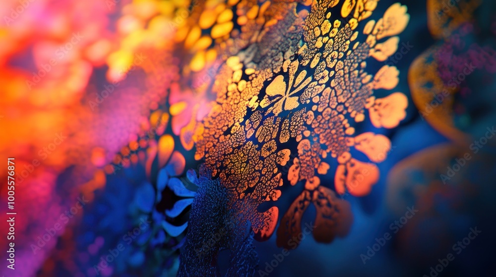 Poster a vibrant abstract design featuring intricate patterns and colors.
