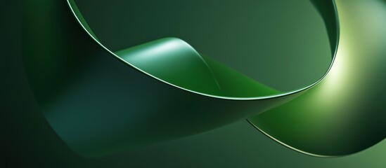 Abstract Green Swirls: A Minimalist Composition