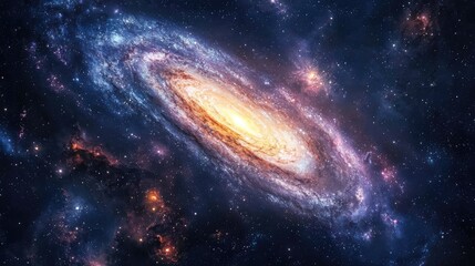 Breathtaking view of a galaxy with shining stars and vibrant colors, capturing the vastness of the universe.