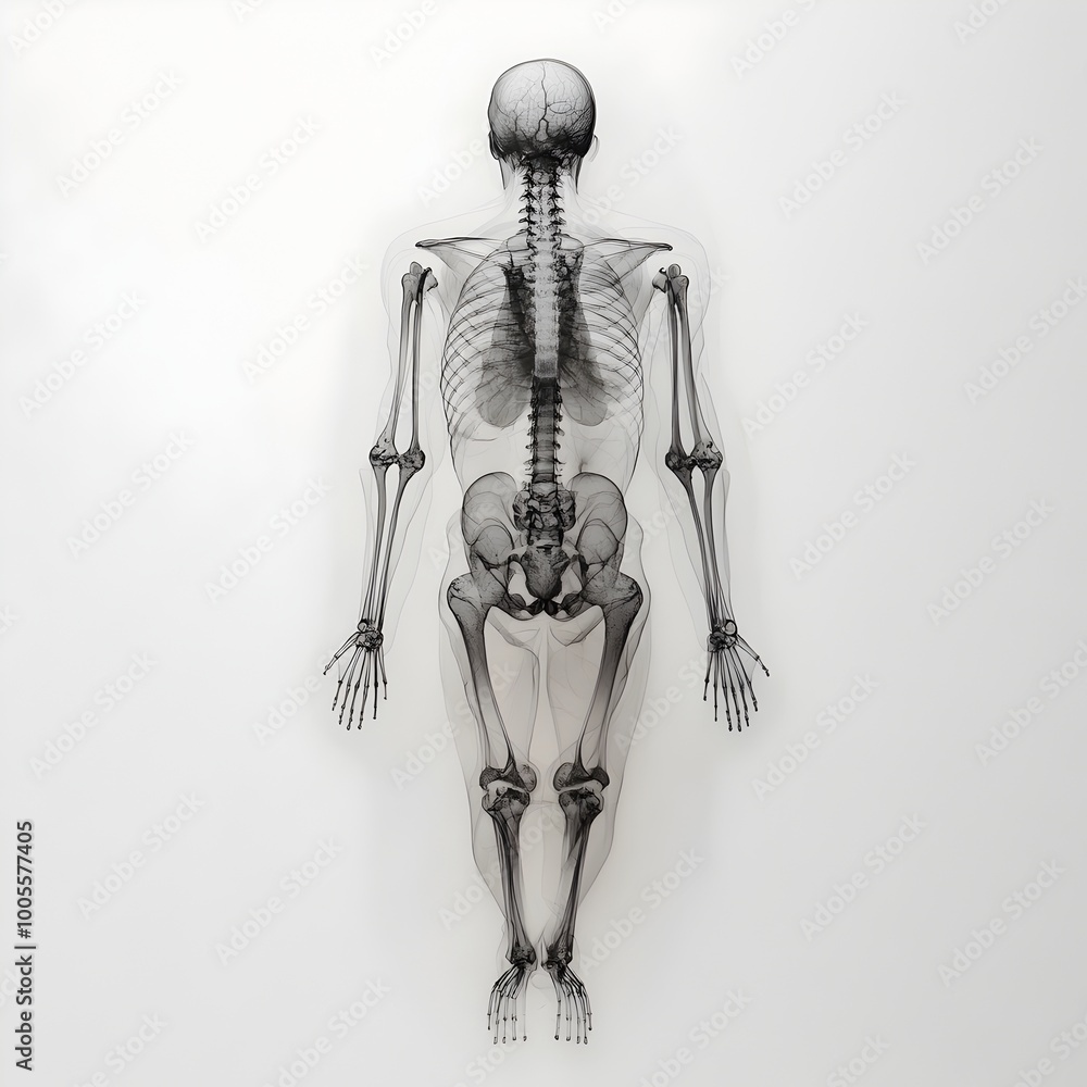 Poster a comprehensive x ray examination capturing the intricate internal architecture of the human form re