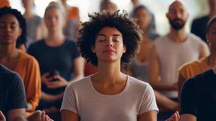 Fototapeta premium Meditating for Heart Health and Stress Reduction