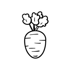 Simple black cute carrot flat icon
