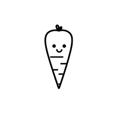 Simple black cute carrot flat icon
