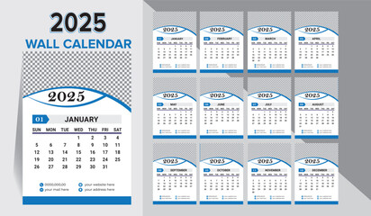 Wall calendar template design.
