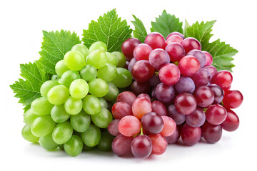 Fototapeta premium bunch of grapes. grape, fruit, food, isolated, bunch, grapes, green, berry, red, white, vine, fresh, ripe, healthy, juicy, agriculture, sweet, wine, leaf, cluster, dessert, nature, natural, diet, orga