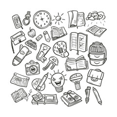 School tools Hand Drawn Doodle Vector Design