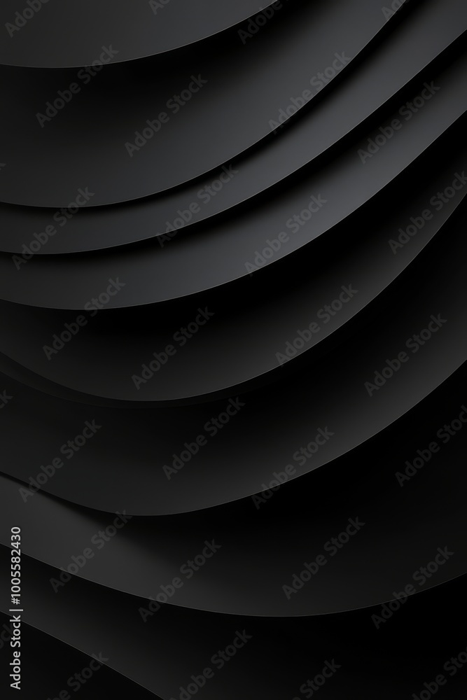 Poster elegant abstract background featuring black curved lines with smooth waves and shadows, perfect for 