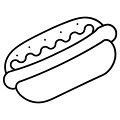 Savor the Flavor of a Classic Hot Dog Captured in a Vibrant Vector Illustration
