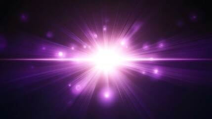 Purple and white light burst with a  bright, glowing center on a dark background.