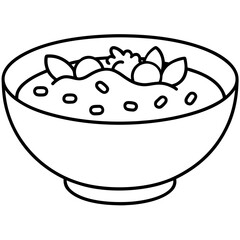 A Bowl of Oatmeal Topped with Sliced Bananas Vector Illustration Wholesome Breakfast Inspiration
