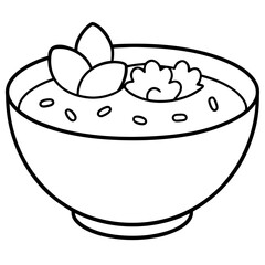 A Bowl of Oatmeal Topped with Creamy Peanut Butter Vector Illustration Perfect Start to Your Day

