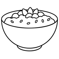 A Bowl of Oatmeal Topped with Crunchy Nuts Vector Illustration Healthy Breakfast Choice
