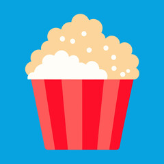 A Bowl of Fluffy Popcorn with Vibrant Vector Illustrations of Party Decorations
