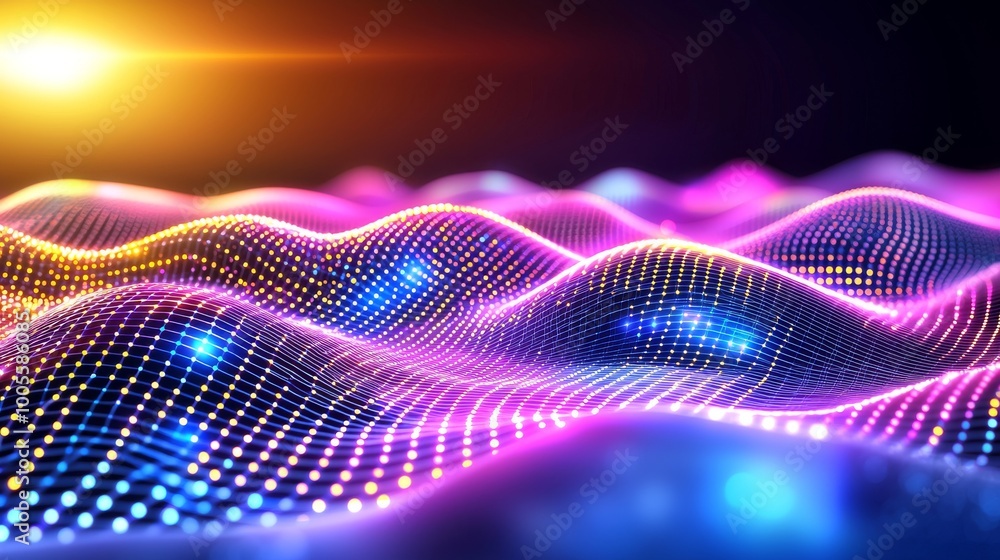 Poster a big data concept. digital neural networks. stock market introduction. the cyberspace of the future