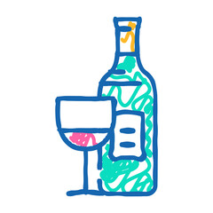 zinfandel red wine doodle icon sketch vector. zinfandel red wine sign. isolated symbol illustration