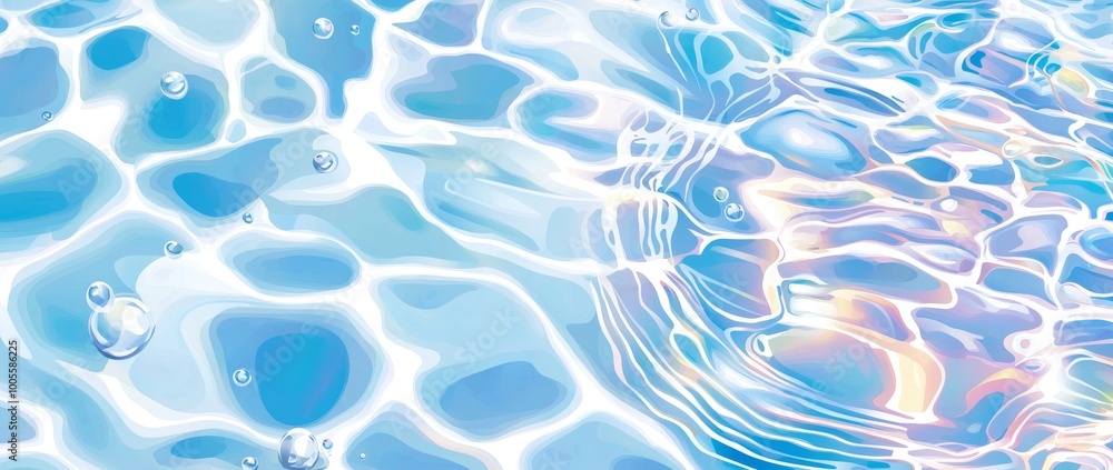 Poster a transparent blue coloured clear water surface texture with ripples. abstract nature background wit
