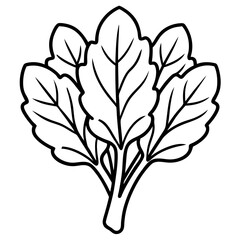 Colorful vector illustration showcasing a fresh bunch of spinach leaves
