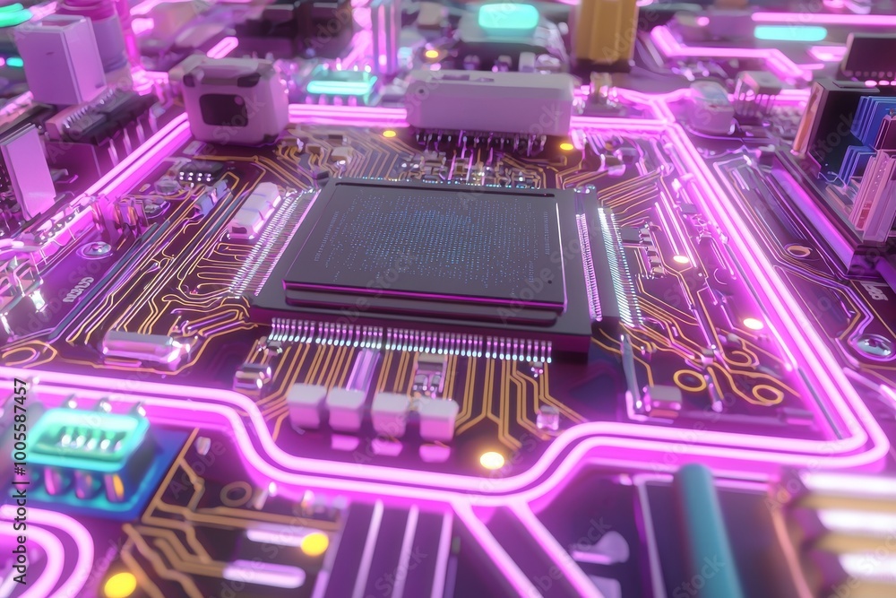 Aufkleber using stock, an abstract circuit cyberspace design has been created