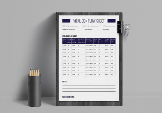 Vital Sign Flow Sheet Template Layout