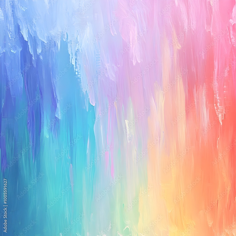 Poster Vibrant pastel gradient backdrop with dynamic brush strokes whimsical and playful fluid brush movements blended colors and an expressionist technique rich in texture
