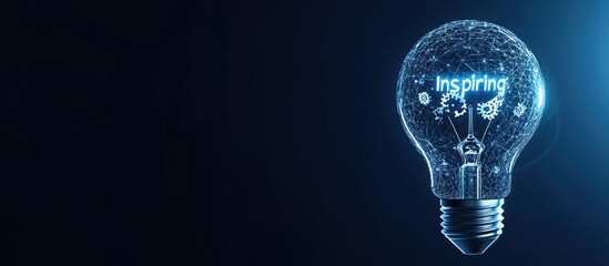 Digital Lightbulb with Inspiring Word and Gears