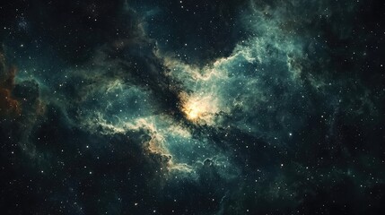 Fototapeta premium Stunning cosmic scene featuring vibrant nebulae and shining stars, showcasing the vast beauty of the universe.