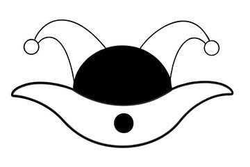 Mardi Gras hat silhouette vector, Carnival or clown hat icon