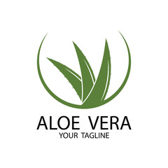 Aloe Vera Logo, Health Leaf Vector, Design Suitable For Beauty Salon, Organic Recycling, Skin Health Leaf