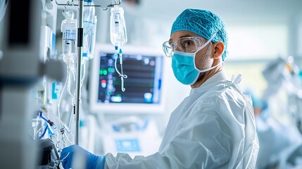 An anesthesiologist meticulously sets up sterile tools to prioritize patient safety in the operating room.