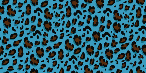 Leopard seamless pattern. Animalistic print for fabric, paper. Vector hand-drawn background. 