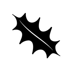Christmas Simple Black holly flat icon