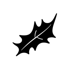 Christmas Simple Black holly flat icon