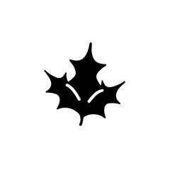 Christmas Simple Black holly flat icon