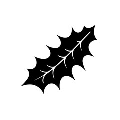 Christmas Simple Black holly flat icon