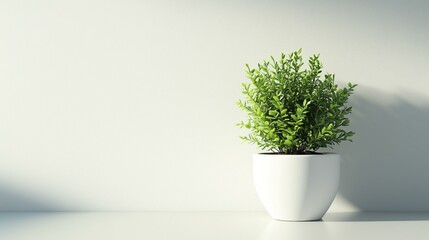Fototapeta premium Minimalist Houseplant in White Pot