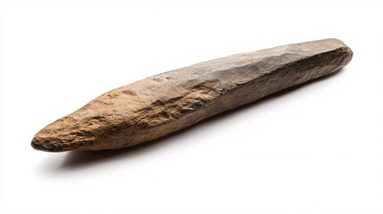 An ancient tool showcases remarkable craftsmanship and historical importance against a clean white backdrop, ideal for educational purposes.