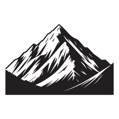 Fototapeta premium Mountain Vector illustration in black and white - Mountain Silhouette Design 
