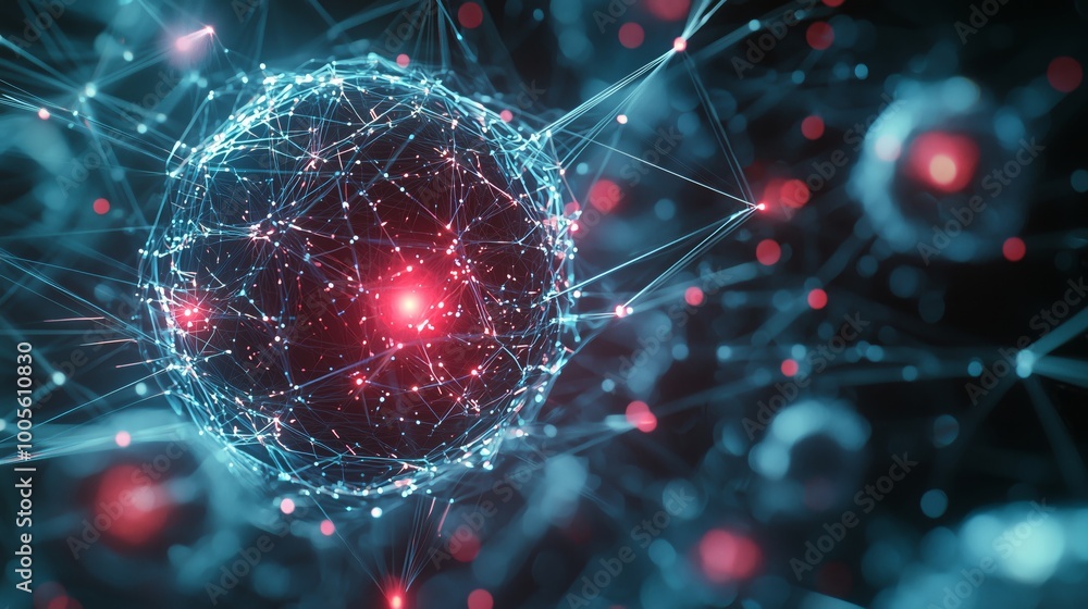 Poster abstract illustration of a complex network structure