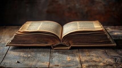 Minimalist Open Book on Wooden Table
