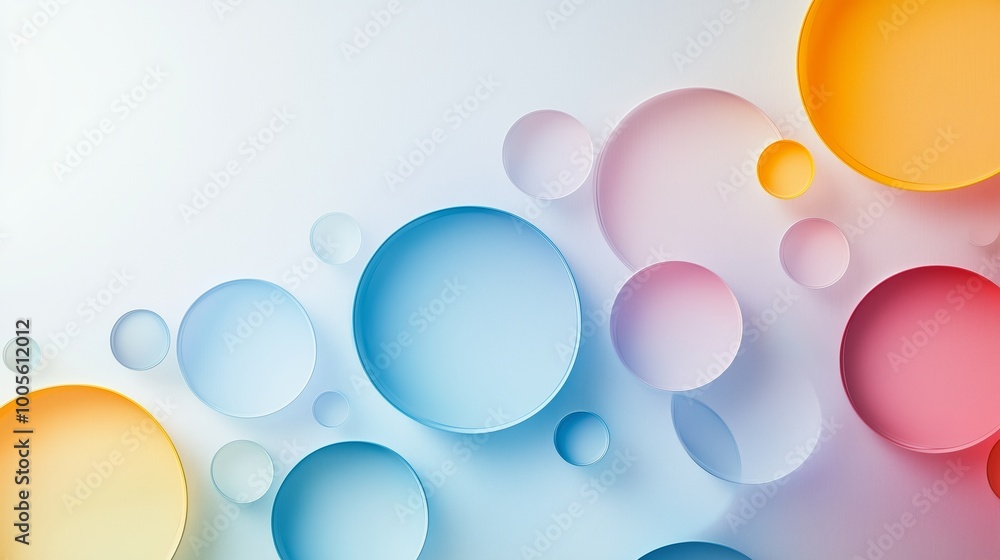 Poster minimalist abstract circles in soft gradient colors
