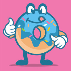 Donut Mascot Logo Vector Illustration