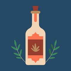 Vintage Vinegar Bottle Rustic Charm Vector Illustration Design for Home Decor
