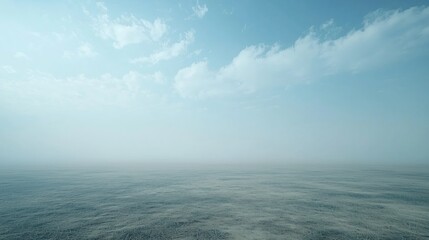 Obraz premium Ghostly Fog Over Minimalist Horizon Landscape