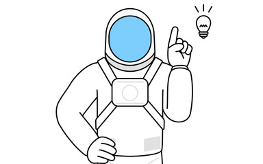 アイデアを思いついた宇宙飛行士