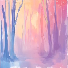 Vibrant pastel gradient backdrop with dynamic and fluid brush strokes showcasing a whimsical and playful expressionist technique