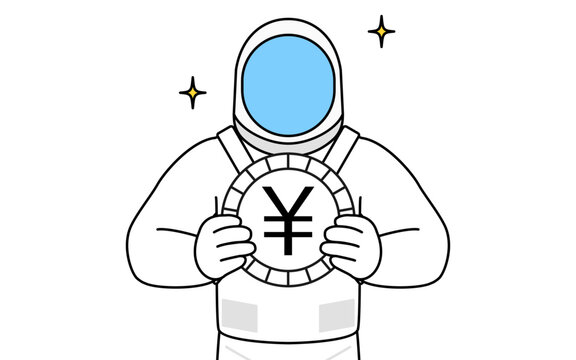 recommend clip art: 為替差益や円高のイメージ、宇宙飛行士